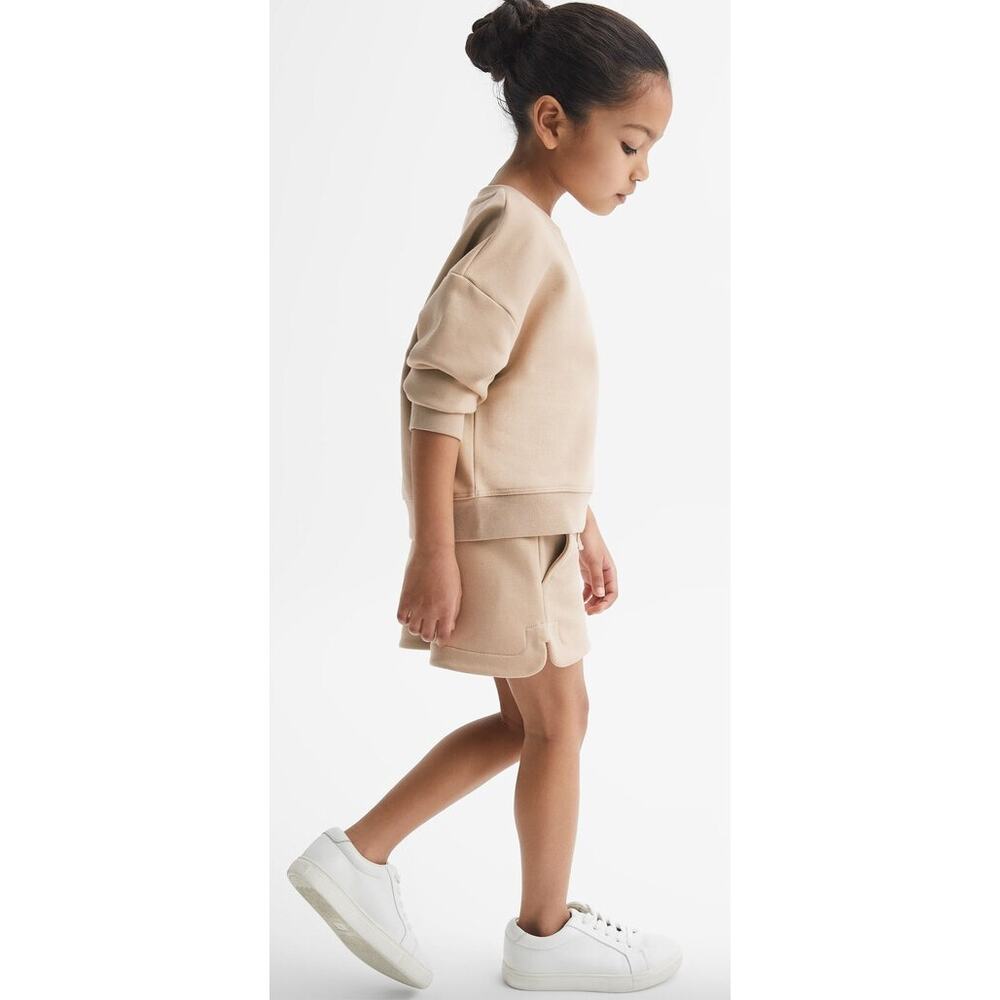 Reiss Nina kids Set Sweatshirt and Shorts camel color sz 4-5